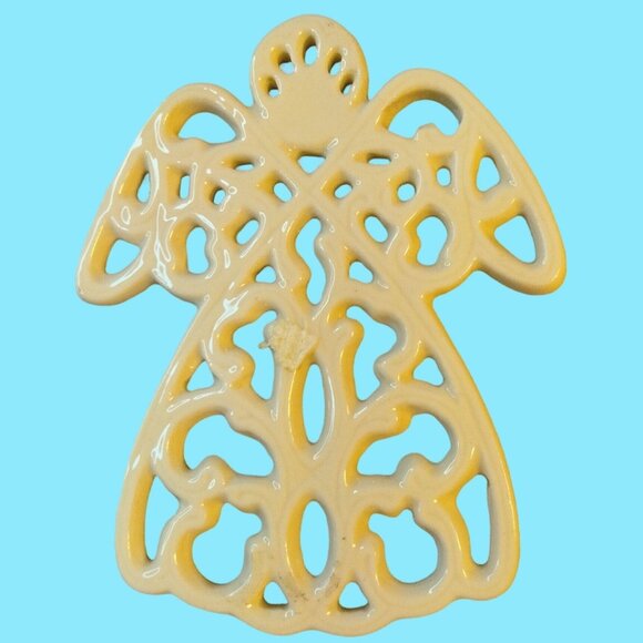 Ceramic Angel Ornament White Vintage - Picture 1 of 3